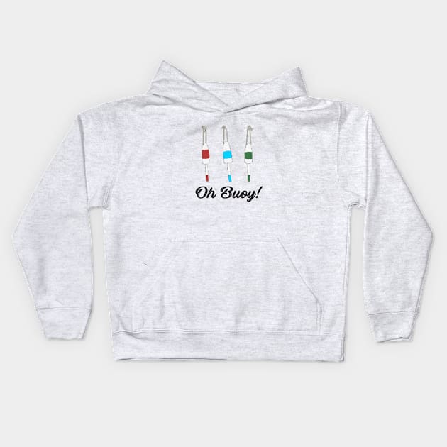 Oh Buoy Nautical Graphic Kids Hoodie by Alissa Carin